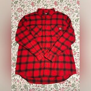 Duluth Trading Co Red and Black Plaid Men's Shirt